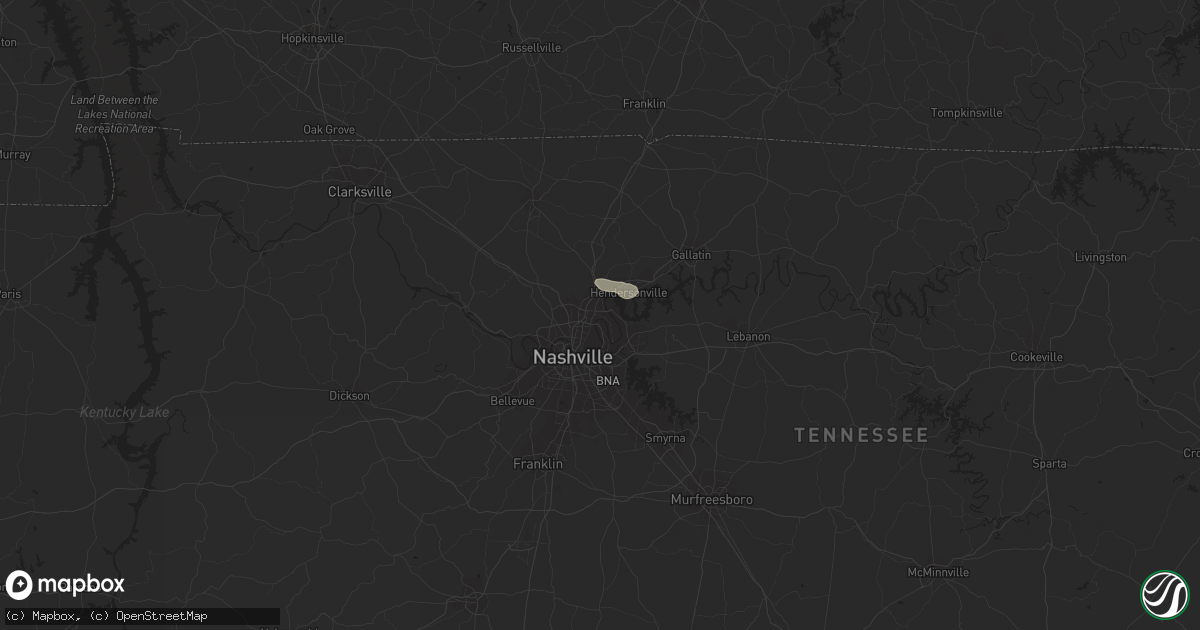Hail map in Madison, TN on October 19, 2023