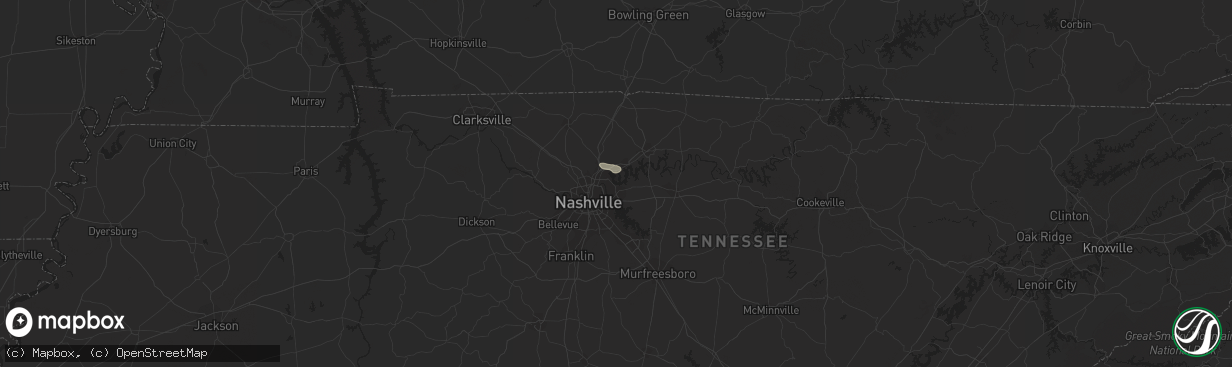 Hail map in Old Hickory, TN on October 19, 2023