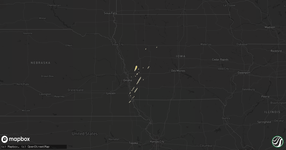 Hail map in Nebraska on October 20, 2017