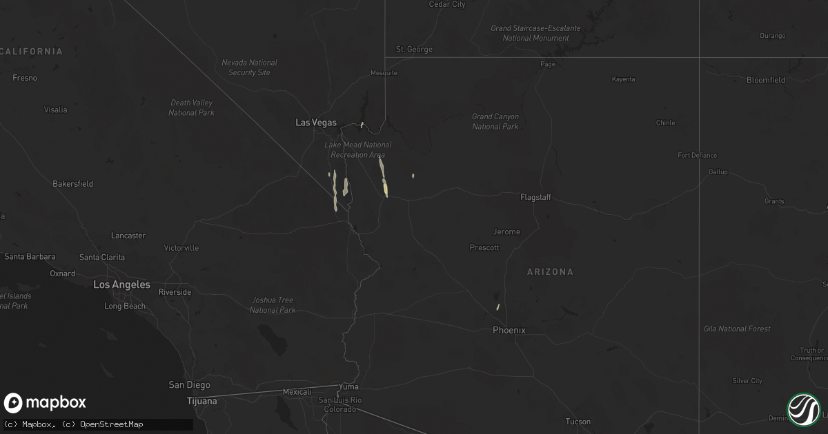 Hail map in Arizona on October 20, 2018