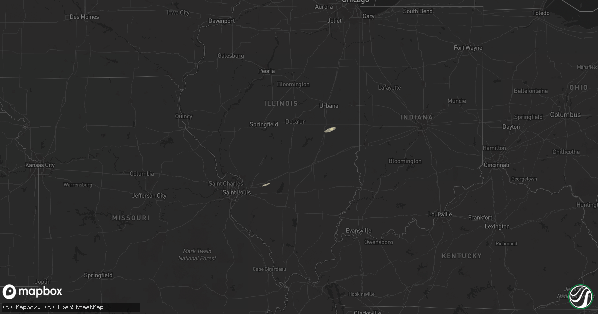 Hail map in Illinois on October 20, 2020