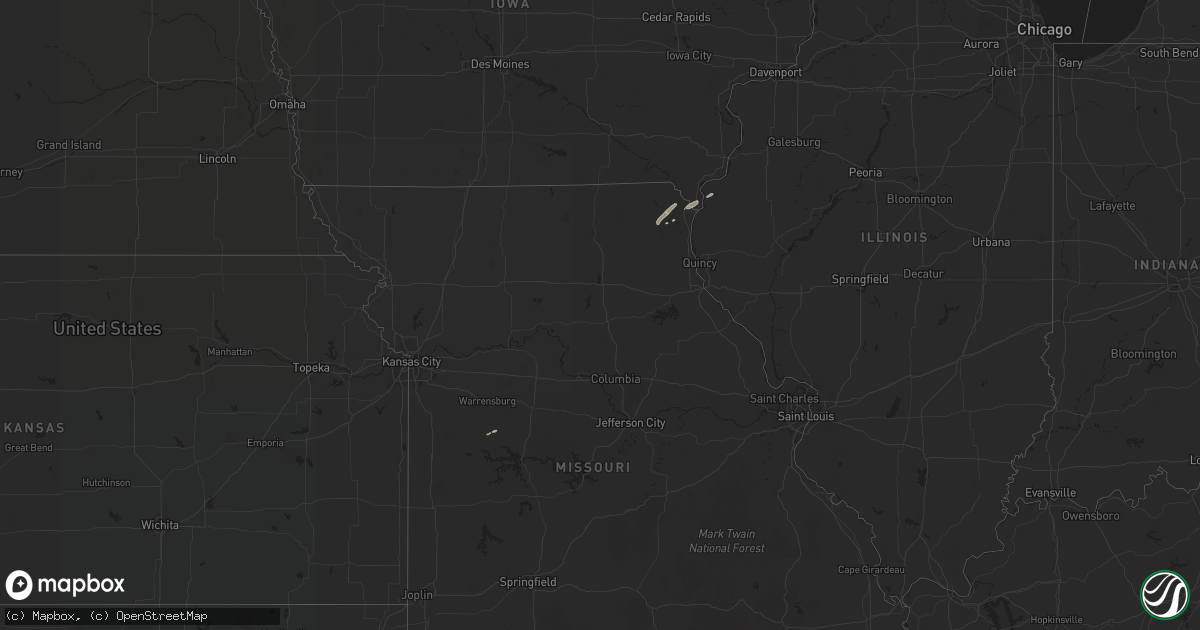 Hail map in Missouri on October 21, 2020