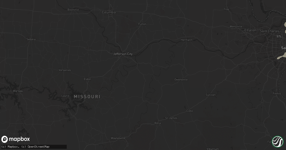 Hail map in Saint Louis, MO on October 22, 2012