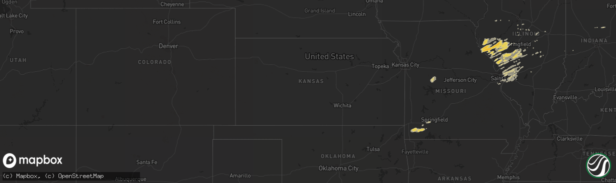 Hail map on October 22, 2012
