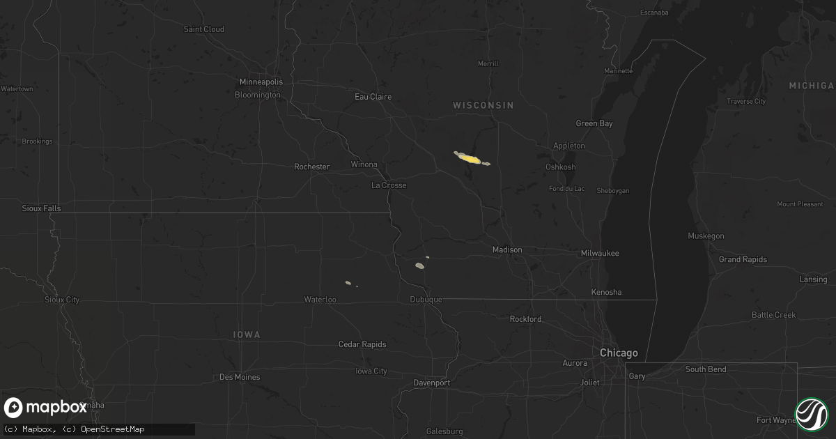 Hail map in Iowa on October 23, 2011