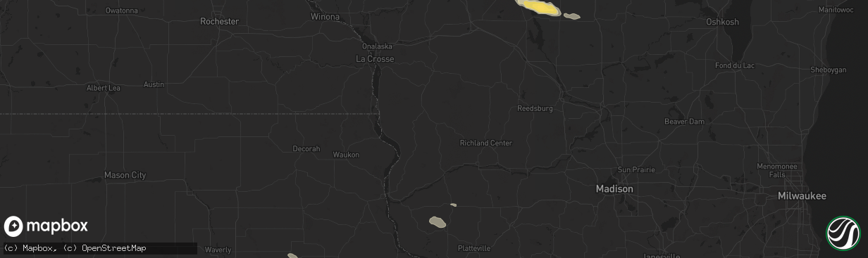 Hail map in Lancaster, WI on October 23, 2011