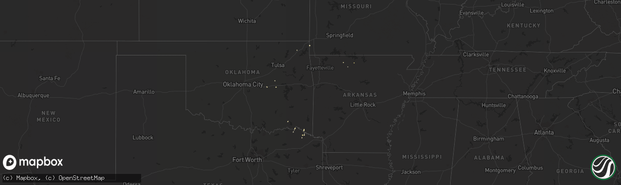 Hail map in Texas on October 23, 2016