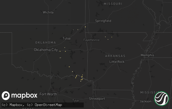 Hail map preview on 10-23-2016