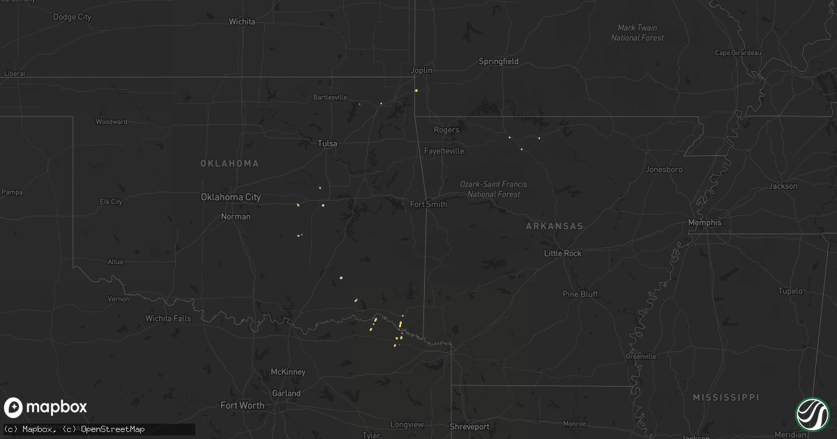 Hail map on October 23, 2016