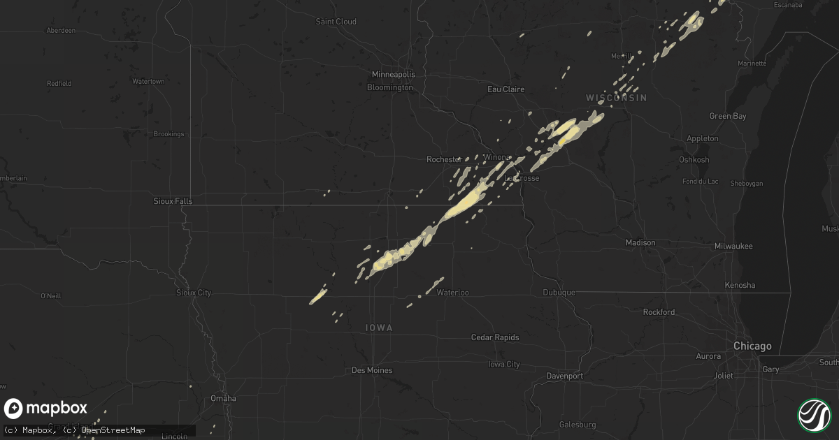 Hail map in Minnesota on October 24, 2012