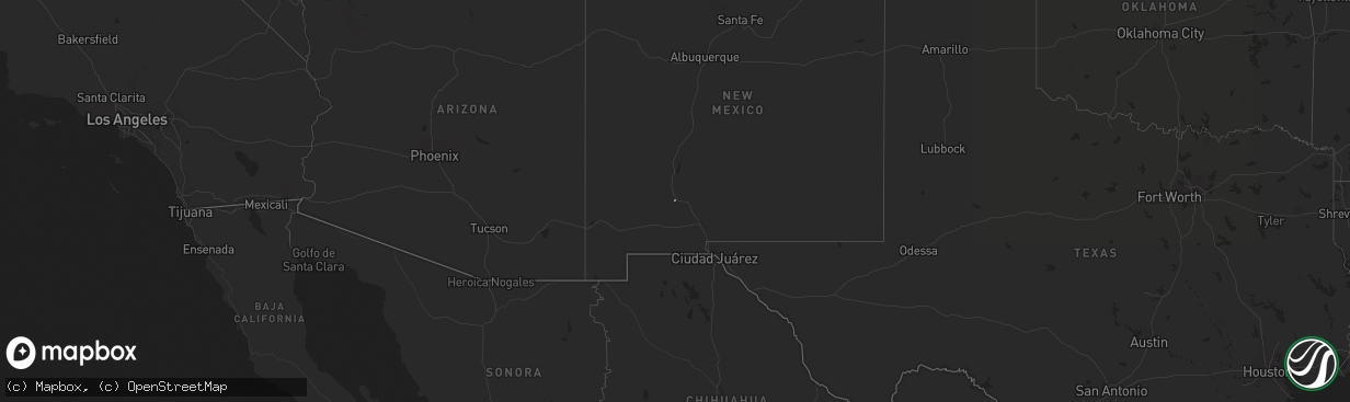 Hail map in New Mexico on October 24, 2013