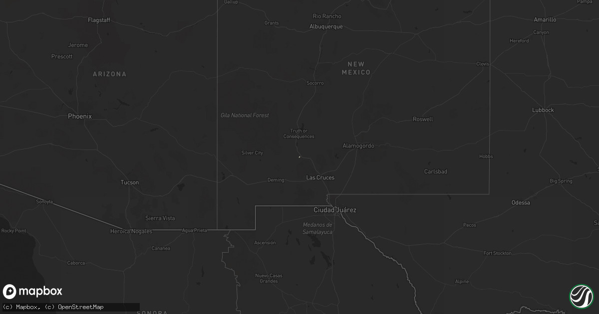 Hail map in New Mexico on October 24, 2013