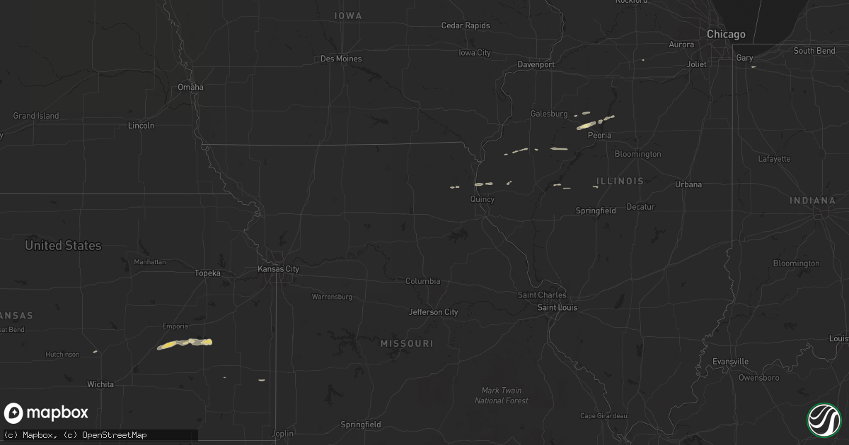 Hail map in Illinois on October 25, 2011