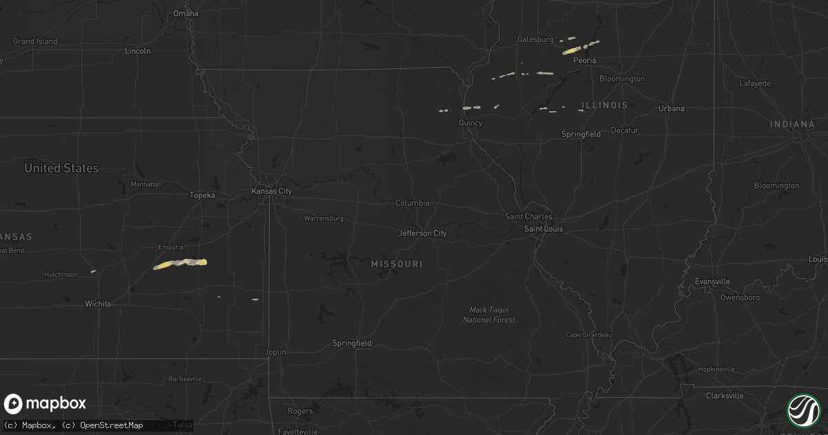 Hail map on October 25, 2011