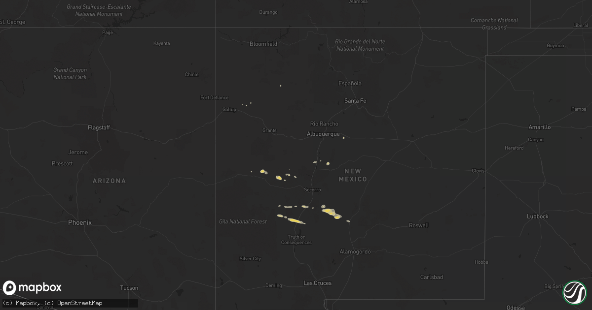 Hail map on October 25, 2013