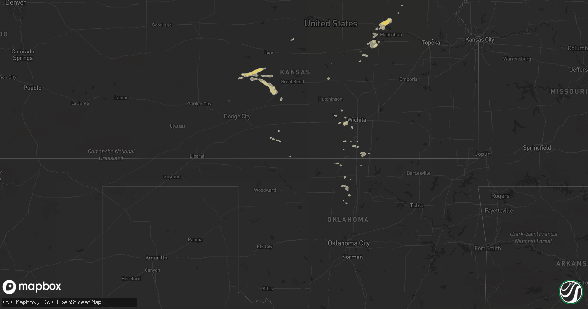 Hail map on October 25, 2016