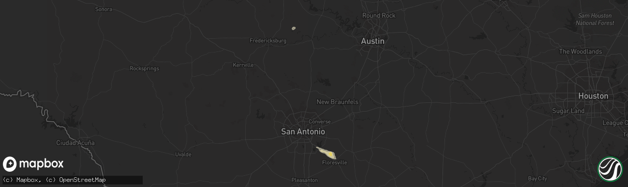 Hail map in Fredericksburg, TX on October 26, 2012