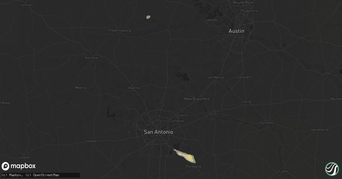 Hail map in Fredericksburg, TX on October 26, 2012