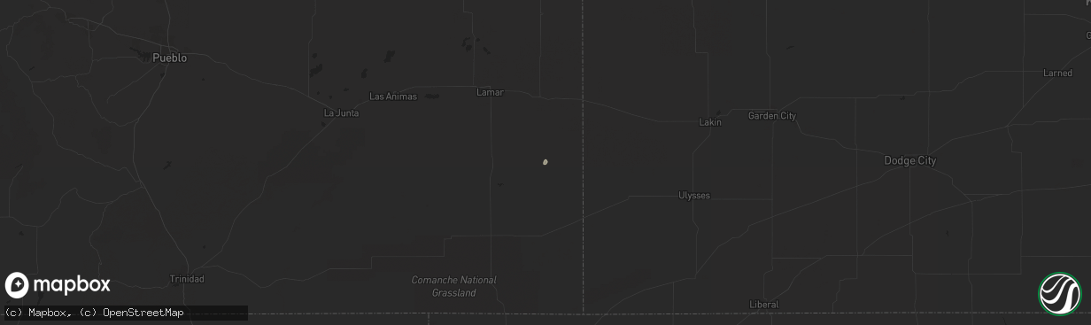 Hail map in Granada, CO on October 27, 2015
