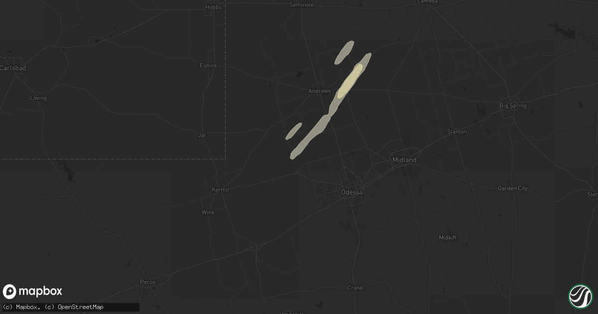 Hail map in Goldsmith, TX on October 28, 2023
