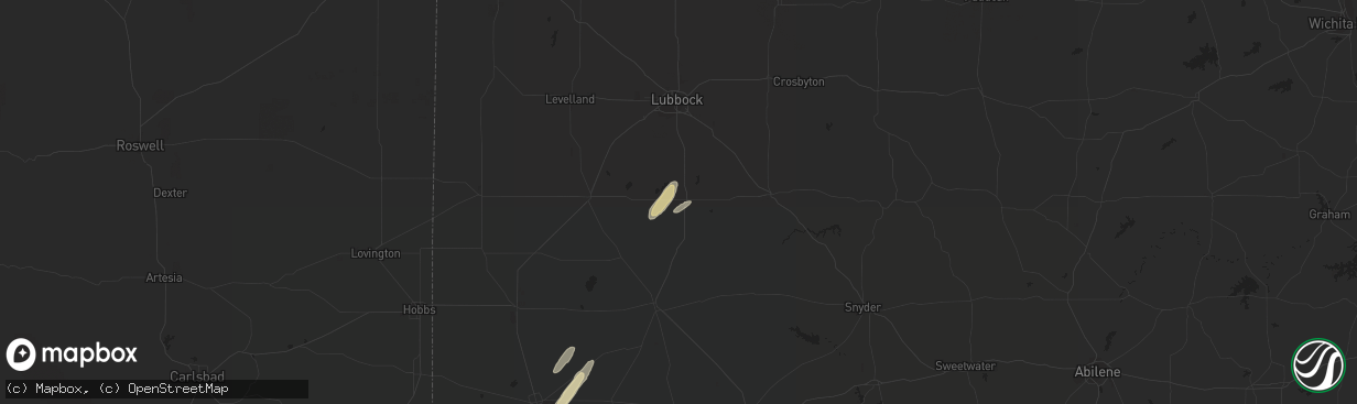 Hail map in Tahoka, TX on October 28, 2023