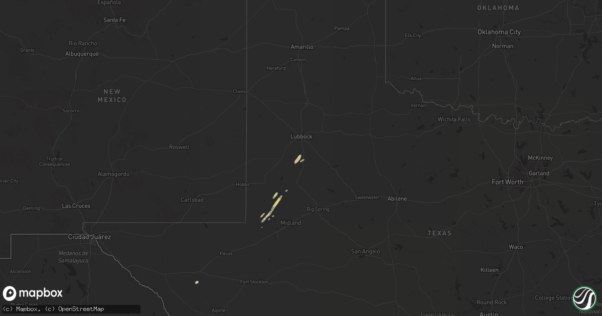 Hail map on October 28, 2023