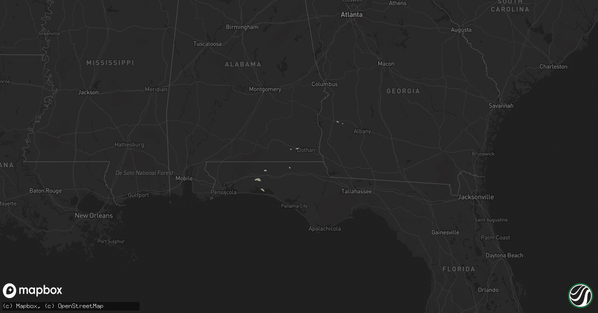 Hail map in Alabama on October 29, 2014