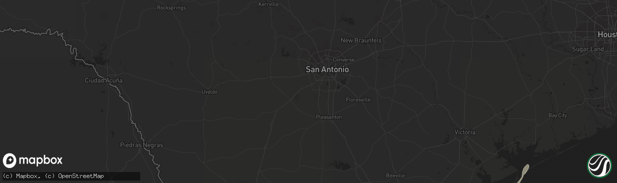 Hail map in Ozona, TX on October 31, 2022