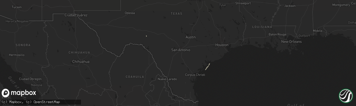 Hail map in Texas on October 31, 2022