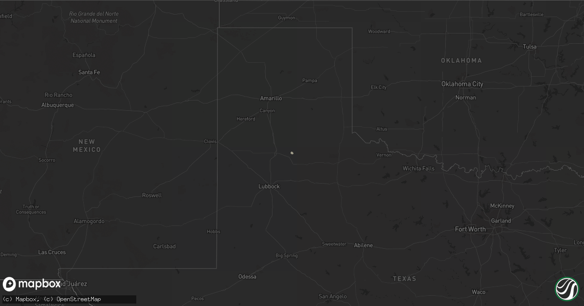 Hail map in Texas on November 1, 2018