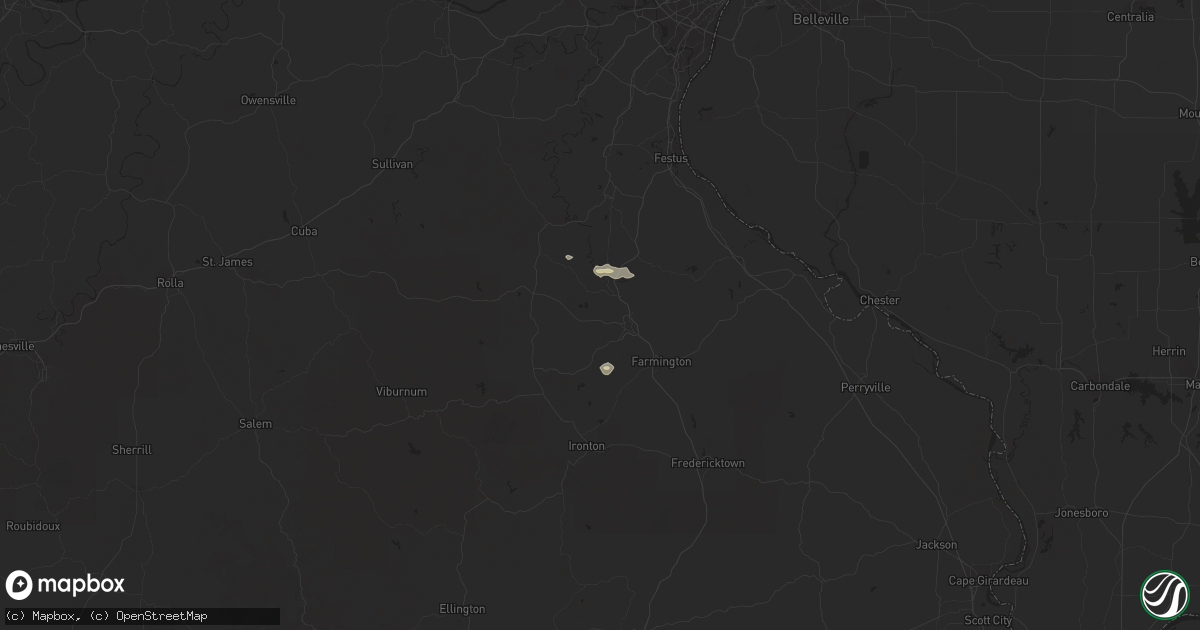 Hail map in Cadet, MO on November 2, 2017