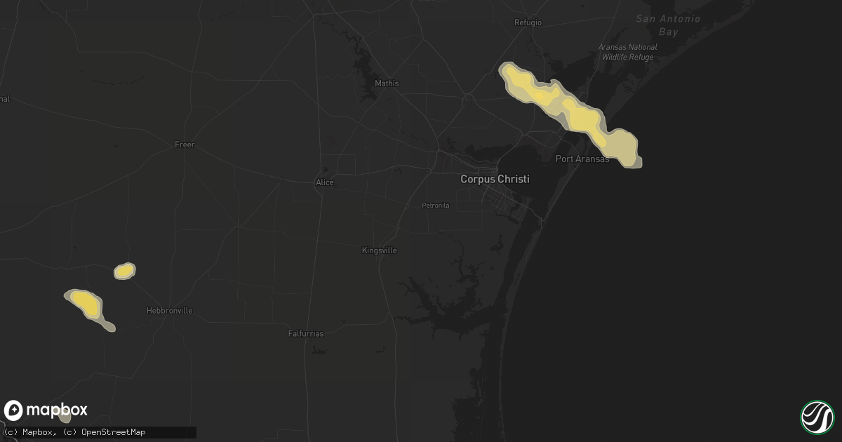 Hail map in Aransas Pass, TX on November 3, 2021