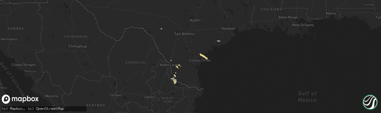 Hail map in Texas on November 3, 2021