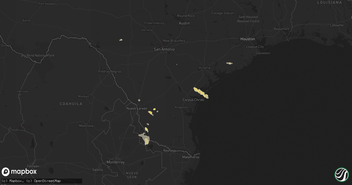 Hail map in Texas on November 3, 2021