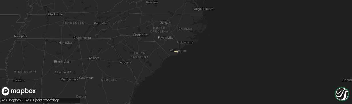 Hail map in North Carolina on November 4, 2011