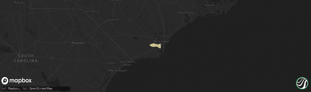 Hail map in Winnabow, NC on November 4, 2011