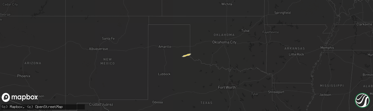 Hail map in Oklahoma on November 5, 2013