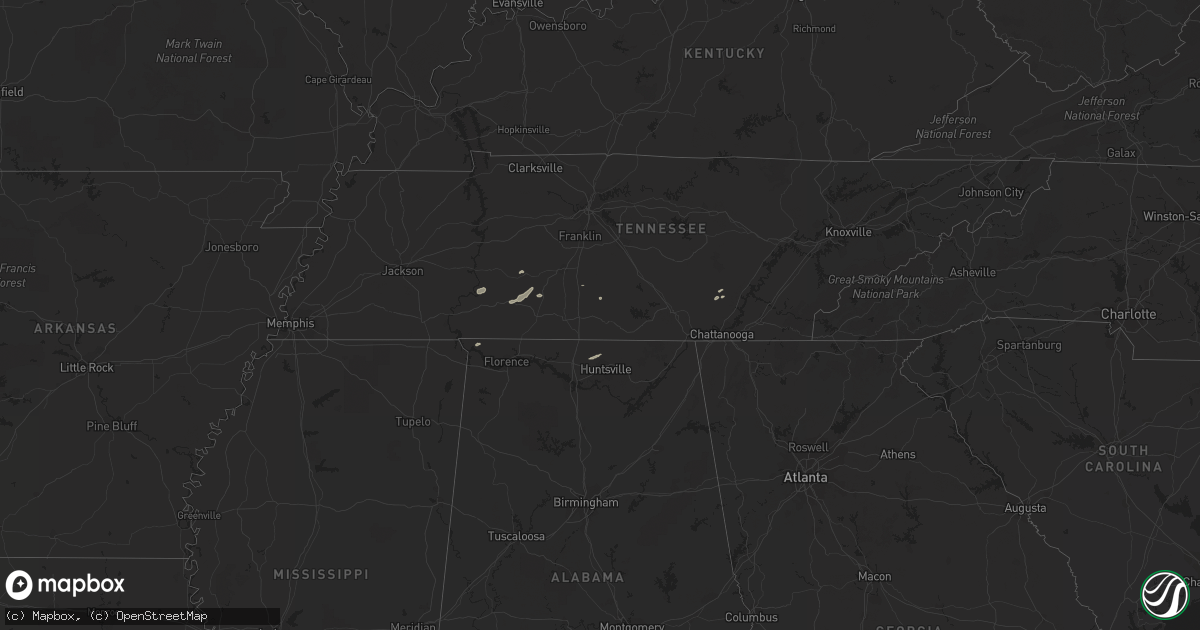 Hail map in Alabama on November 5, 2018
