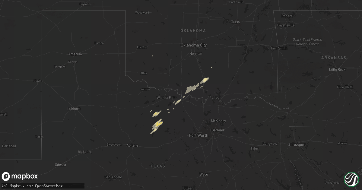 Hail map in Texas on November 6, 2011