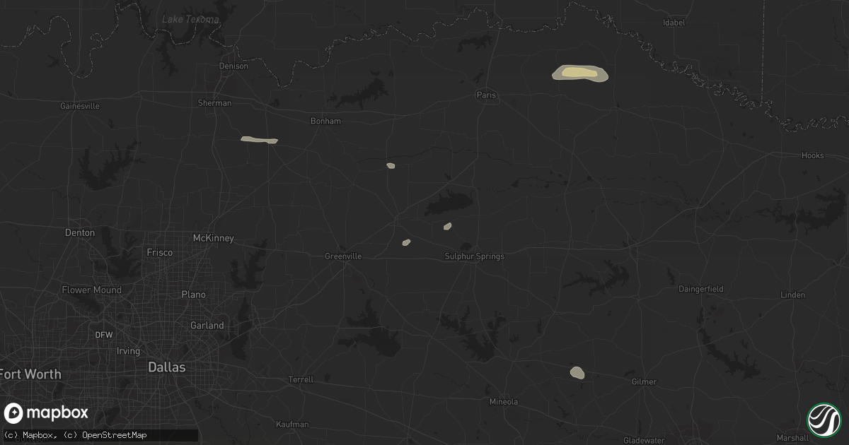 Hail map in Tom Bean, TX on November 6, 2018