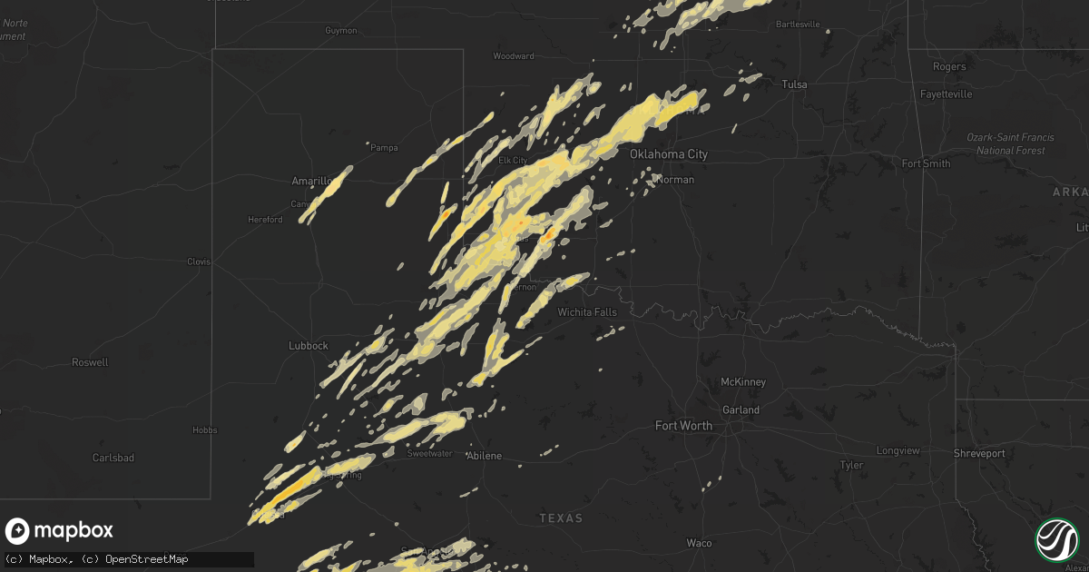 Hail map in Oklahoma on November 7, 2011