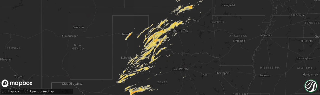 Hail map on November 7, 2011