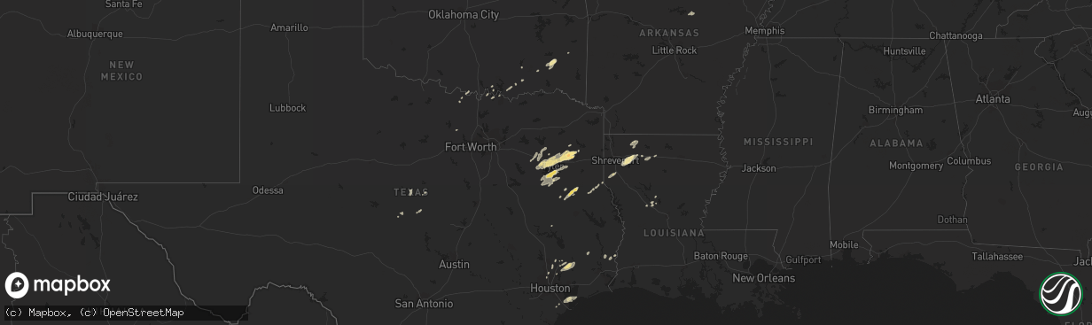 Hail map in Texas on November 8, 2011