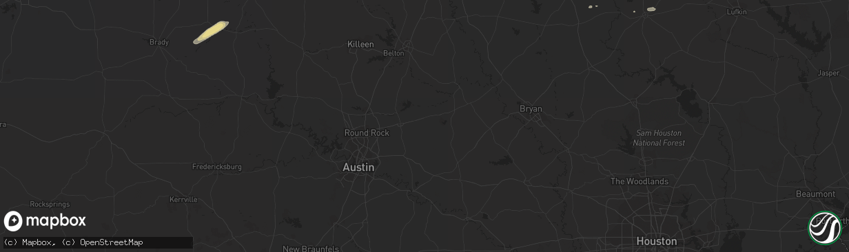 Hail map in Meridian, TX on November 8, 2018