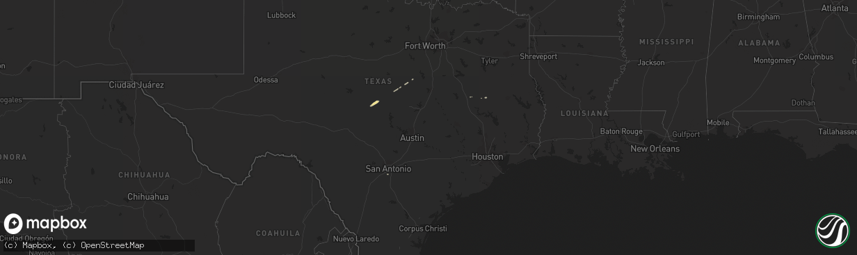 Hail map in Texas on November 8, 2018