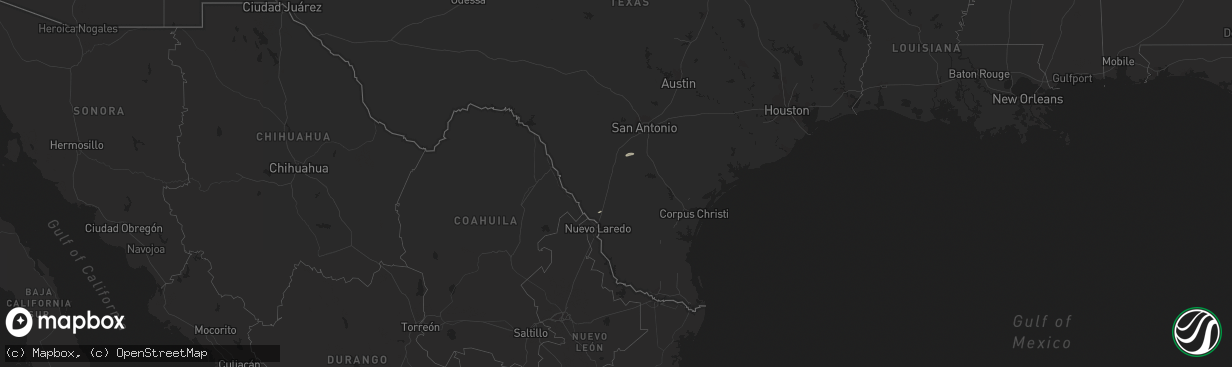 Hail map in Texas on November 9, 2011