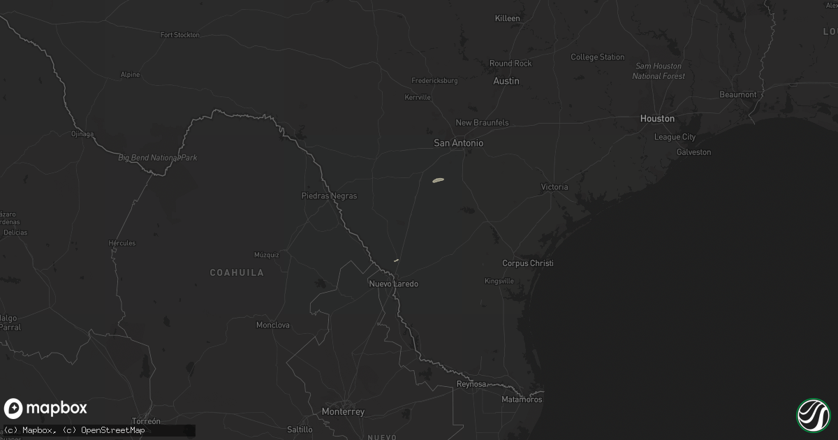Hail map in Texas on November 9, 2011