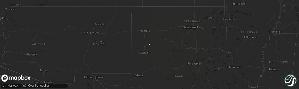 Hail map in Texas on November 9, 2019