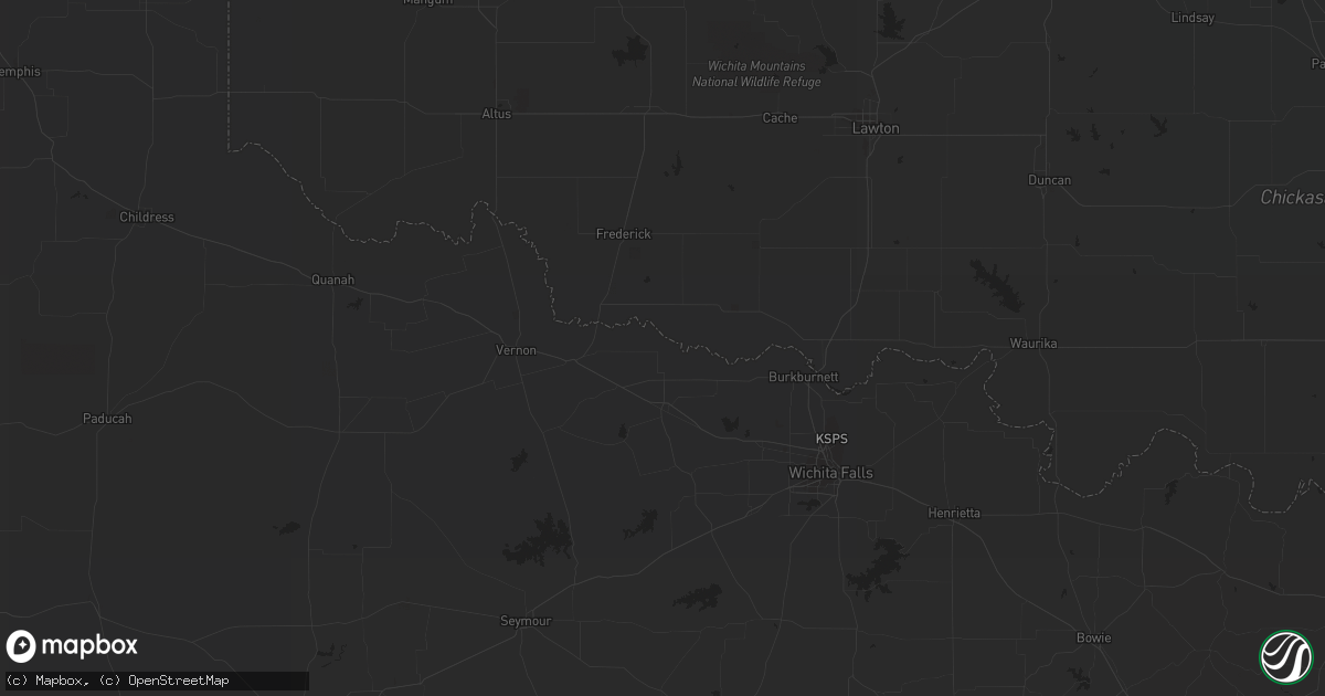 Hail map in Kaw City, OK on November 10, 2022