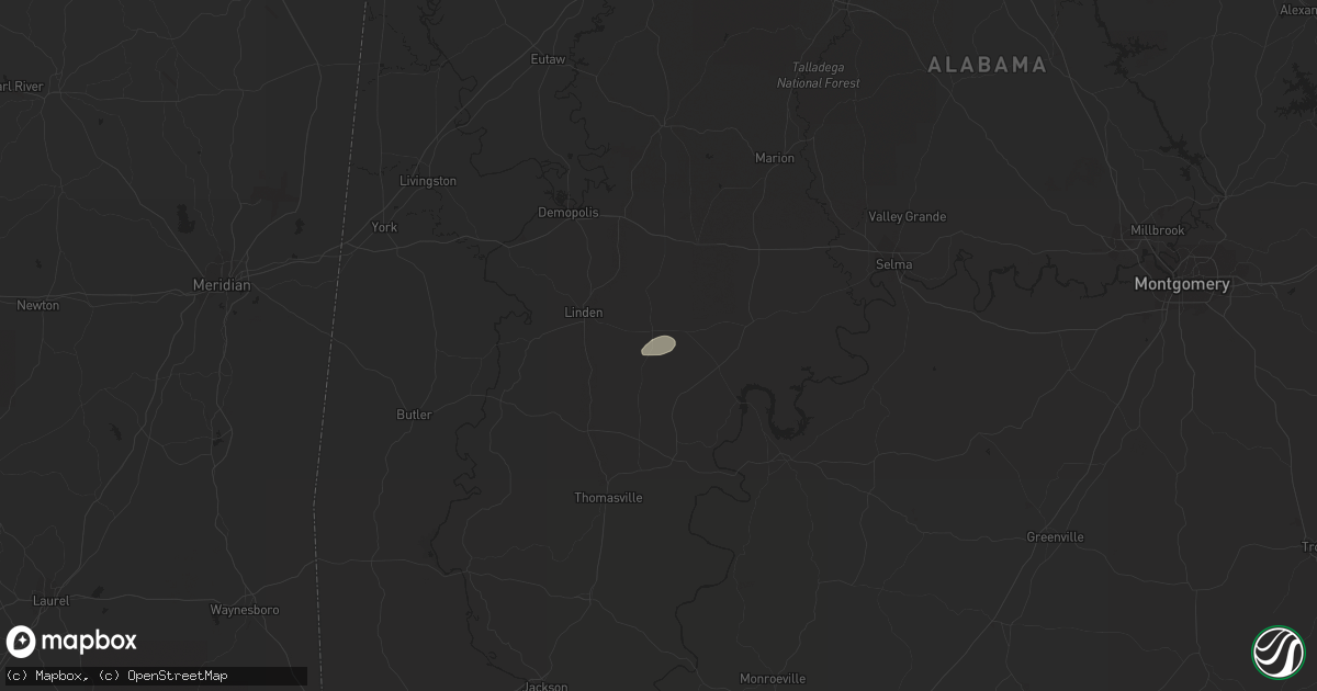 Hail map in Thomaston, AL on November 11, 2021